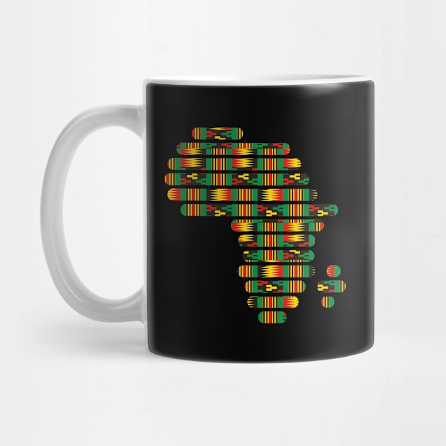 Kente, Africa Map with Stripes, Ghana Pattern by kentevibes